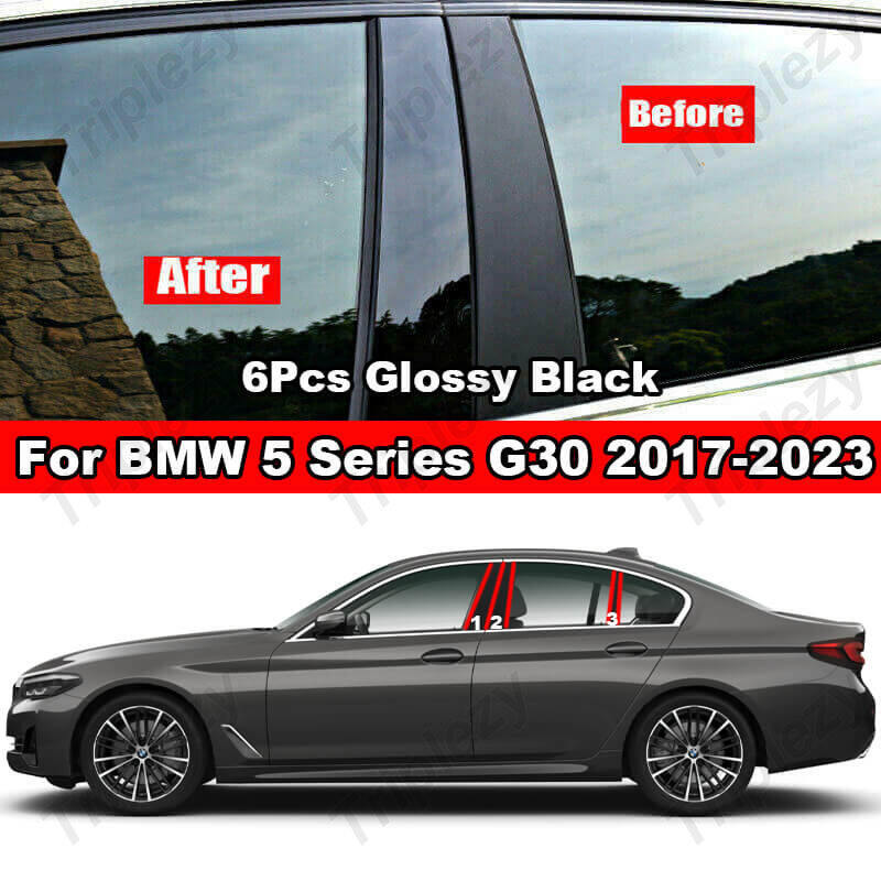6 Chiếc Cửa Sổ Ô Tô Cột B C Trụ Cột Bài Bao Viền Cho Xe BMW 5 Series G30 520i 530i 540i 520e 530e 54