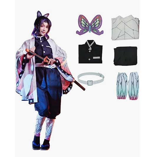 Anime Demon Slayer Kimetsu no Yaiba Kochou Shinobu Trang Phục Hóa Trang Halloween Carnival Kimono ZA