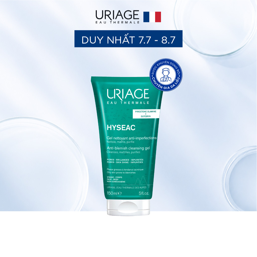 Gel rửa mặt ngừa mụn cho da dầu URIAGE HYSÉAC GEL NETTOYANT ANTI-IMPERFECTIONS 150ml