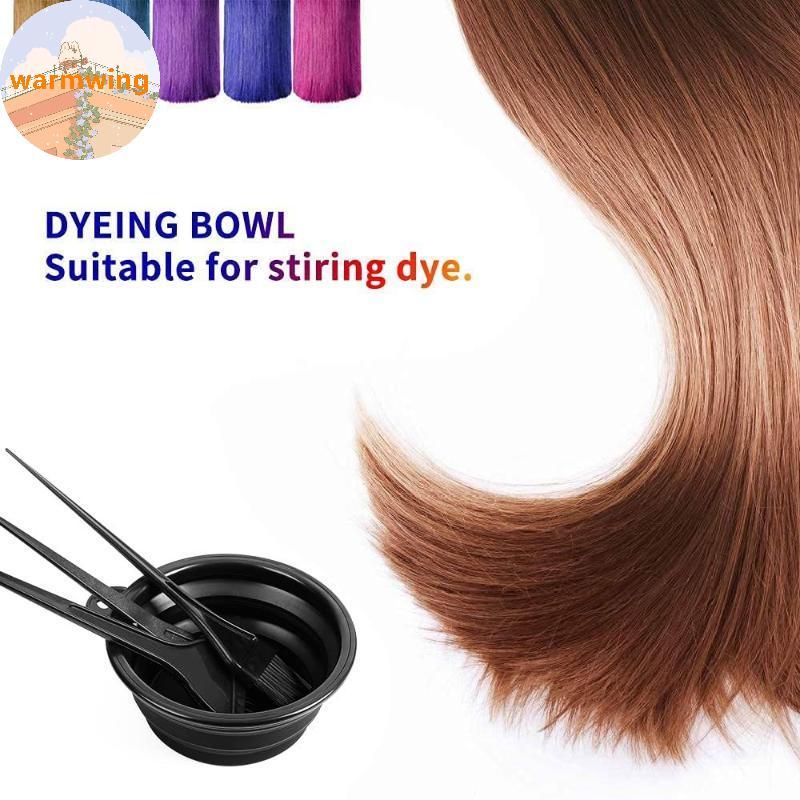 Warmwing Hair Dye Brush And Bowl Set Ear Caps Dye Mixer Hair Tint Dying Coloring Applicator Thuốc nh