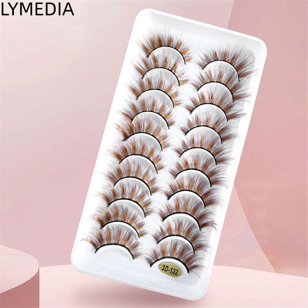 LYMEDIA Lông mi màu nâu Lông mi giả lông mi giả lông mi