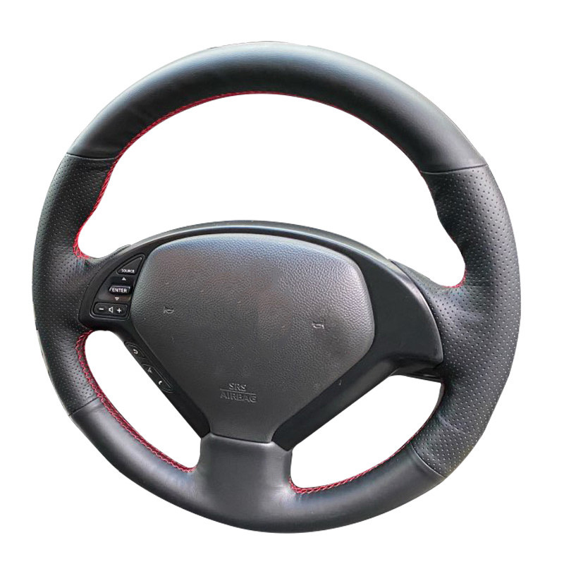 Cao Cấp Sợi Da DIY May Tay Lái Ô Tô Bao Thể Thao Tương Thích Infiniti G37 G35 G25 EX35 EX25 EX37 Q60