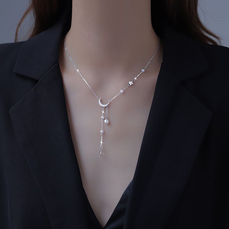 Unique tassel luxury fashion star necklace with a light and elegant vibe pp New Necklace Chain Model