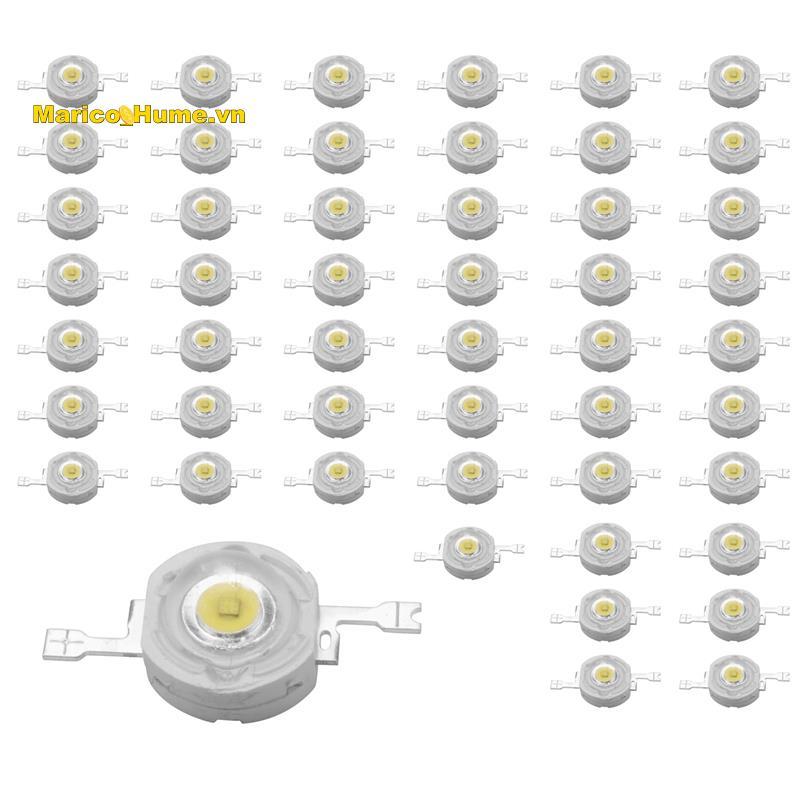 Bộ 50 1W Diode Công Suất Cao Trắng Mát Hạt Led 1 Watt Chip Đèn 3V-3.4V