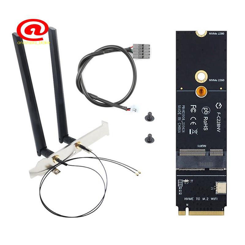 Thẻ Wifi M.2 Sang Nvme NGFF M.2 A + E Key Sang NVMe PCI Express Cổng SSD Chuyển Đổi F-for AX200 AX21