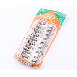 Set 20 Kẹp Phơi Quần Áo Sắt Có Móc Tròn (1 Túi 20 Kẹp)