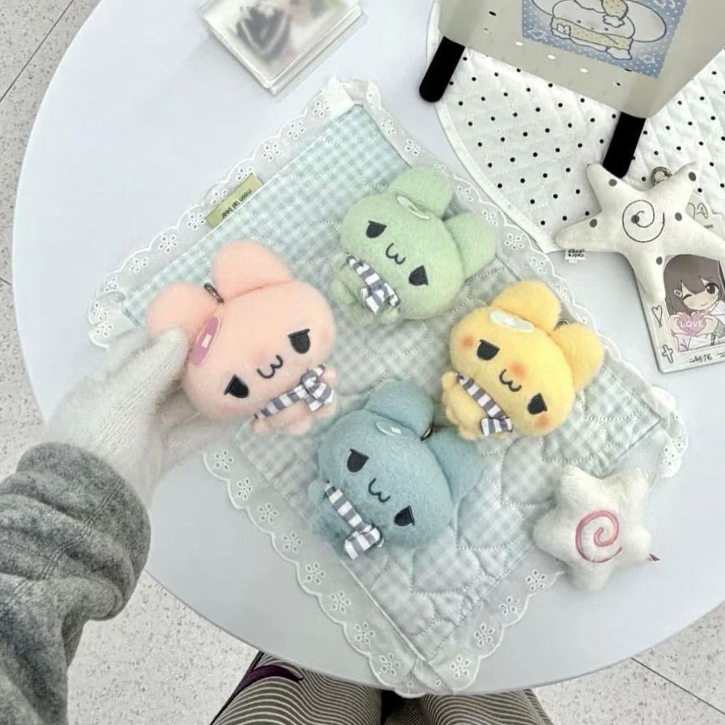 Biểu cảm khuôn mặt thỏ kaomoji dễ thương mặt dây chuyền nhồi bông móc khóa búp bê thú bông quà tặng