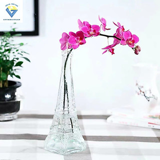 Bình thủy tinh THÁP EIFFEL ĐẠI nút bần / chai lọ thuỷ tinh 350ml nắp nút gỗ