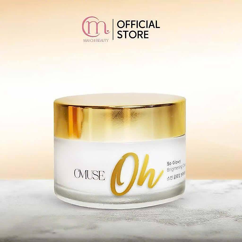 SALE Kem đưỡng ẩm trắng da Omuse Oh So Glowy Brightening Hàn Quốc hộp 50ml date T5/2027