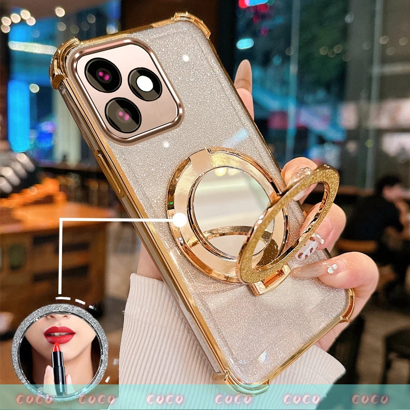 Ốp Lưng Cho OPPO Realme NEO 7 C63 C61 C53 C51 Note 60 50 Ốp Điện Thoại Lấp Lánh Mạ Điện Bốn Góc Với 
