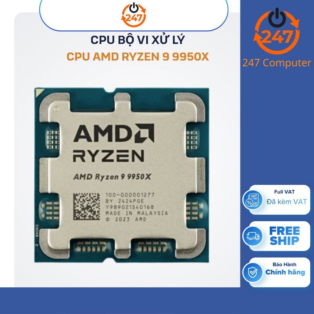 (FULL VAT) Chip vi xử lý AMD RYZEN 9 9950X Tray new