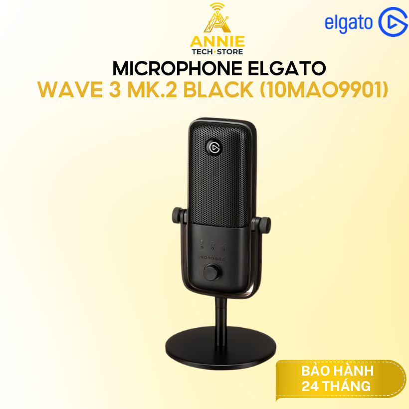 Microphone Elgato Wave 3 MK.2 Black (10MAO9901) - Hàng chính hãng