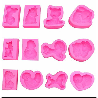 Khuôn silicon 3D -12 con giáp làm trung thu, nến, xôi đậu, thạch