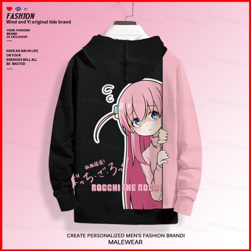 BS1 Bocchi The Rock Áo Khoác Anime Dài Tay Top Nữ Cosplay Gotou Hitori 3D Áo Chui Đầu Thời Trang Ove