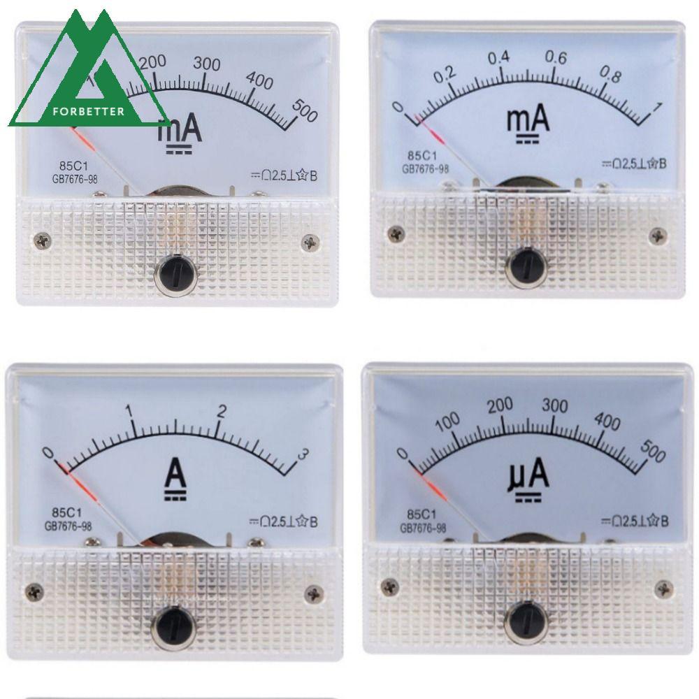 Đồng hồ ampe kế bảng điều khiển FORBETTER, DC 100uA/500uA/1mA, 500mA/3A/5A/30A, micromet con trỏ chí