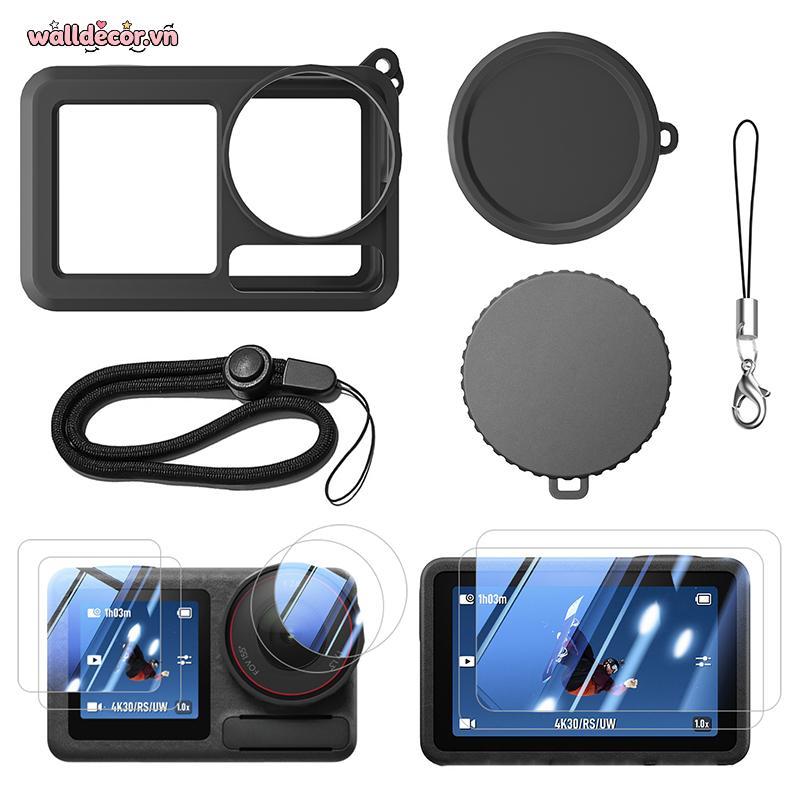 Wa Sport Camera Silicon Bảo Vệ Bộ Nắp Len Bảo Vệ Màn Hình Và Dây Treo Cho Osmo Action 5 Pro VN