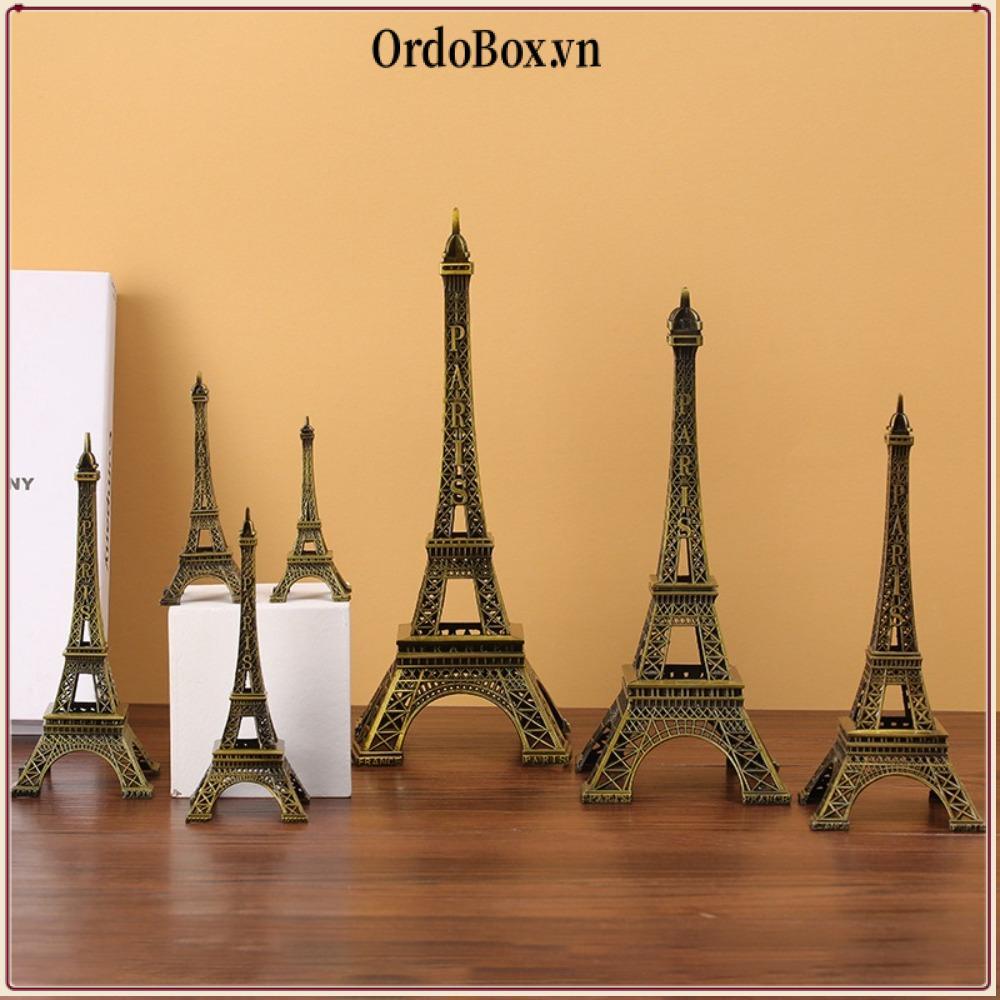 Tượng Tháp Eiffel ORDOBOX, Mô hình tháp Eiffel thiết kế tinh tế bằng kim loại, có hộp 7 kích cỡ Tháp