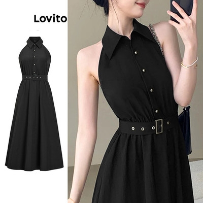 Lovito Váy thanh lịch Thắt lưng trơn cho nữ L100MD424