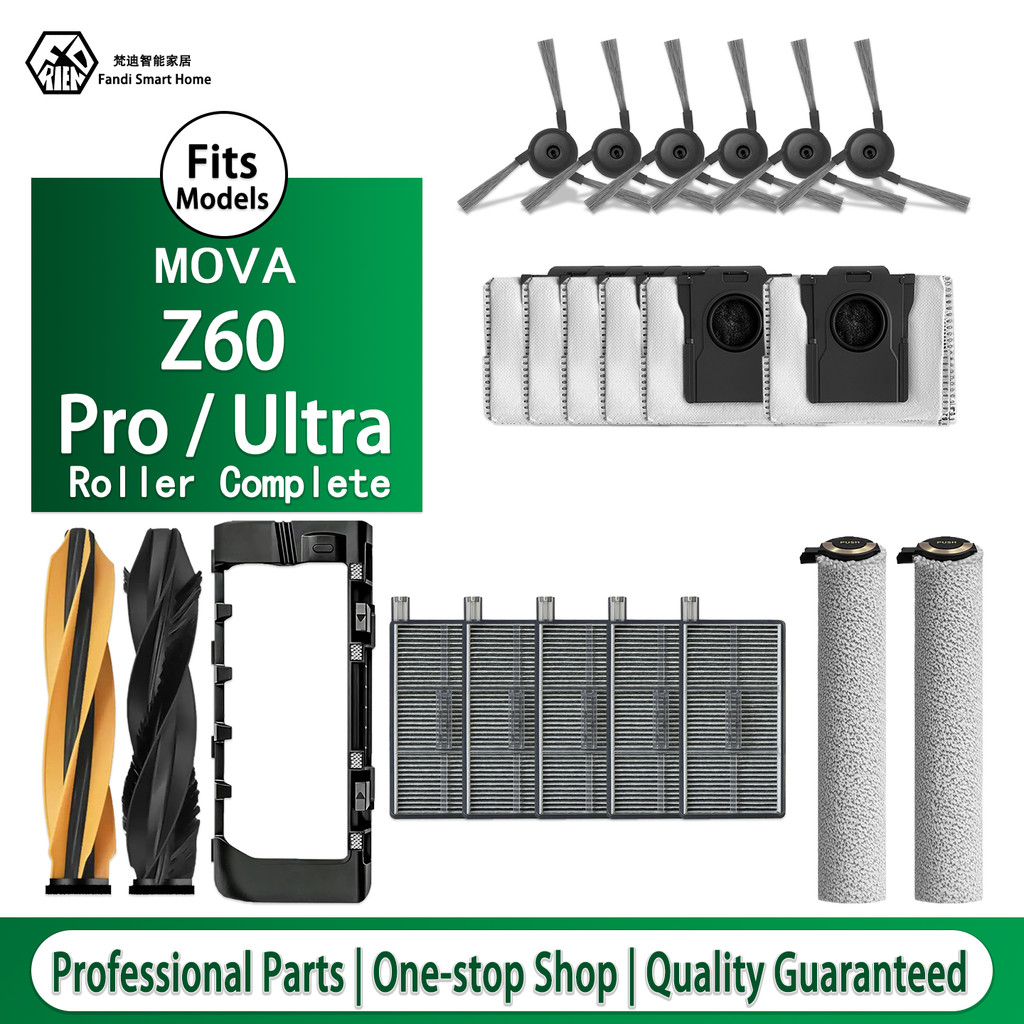 MOVA Z60 Ultra Roller Complete SA Robot Vacuum Accessories Main Brush Side Brush HEPA Filter Roller 