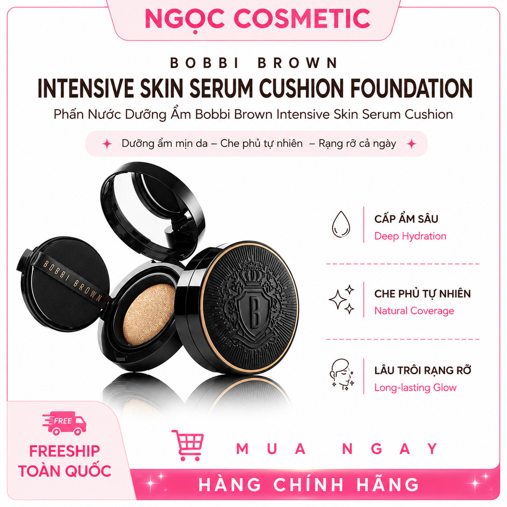 Bobbi Brown Weightless Skin Cushion Foundation SPF40 | Phấn Nền Cushion Căng Mịn Che Phủ Tự Nhiên