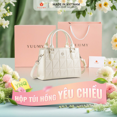 Bộ hộp quà YUUMY (Túi xách nữ YUUMY YTX103 + Hộp quà YHQ2 + Túi giấy YTG2 + Túi rút BVR3838 + Thiệp cảm ơn YBT1)