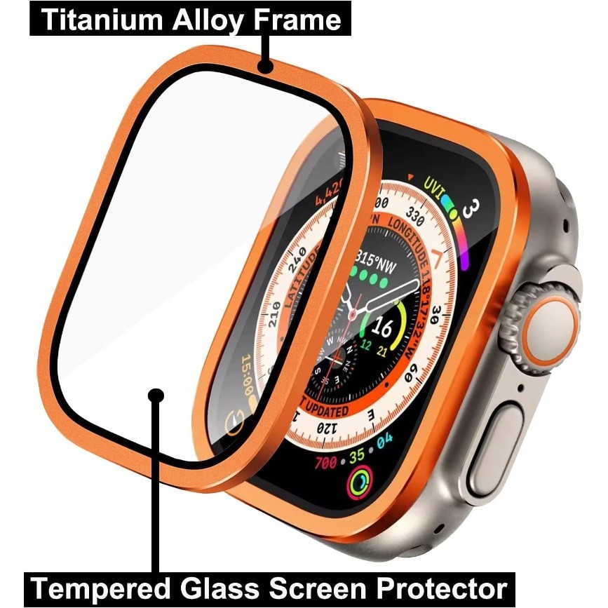 Vỏ đồng hồ chống trầy xước cho Apple Watch Ultra3 Ultra2 Khung kim loại hợp kim siêu titan + Phim kí