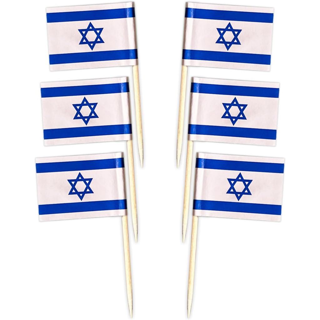 100 Chiếc Cờ Israel Tăm Cupcake Toppers Israel Dự Tiệc Cung Cấp Cocktail Picks Toppers Trang Trí Ngà