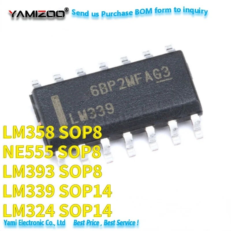 5 Chiếc LM324 LM393 LM339 NE555 LM358 Mạch Khuếch Đại SMD LM358DR LM324DR LM339DR LM393DR NE555DR SO
