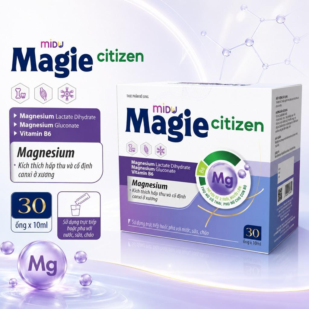 Midu Magie Citizen - Siro uống bổ sung Magie B6 (30 ống)