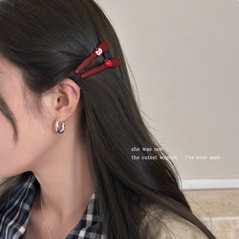 Trendy Apple Decor Headdress Girls Side Hair Decor Daily Soft Trendy Versatile Alligator Clip Hair C