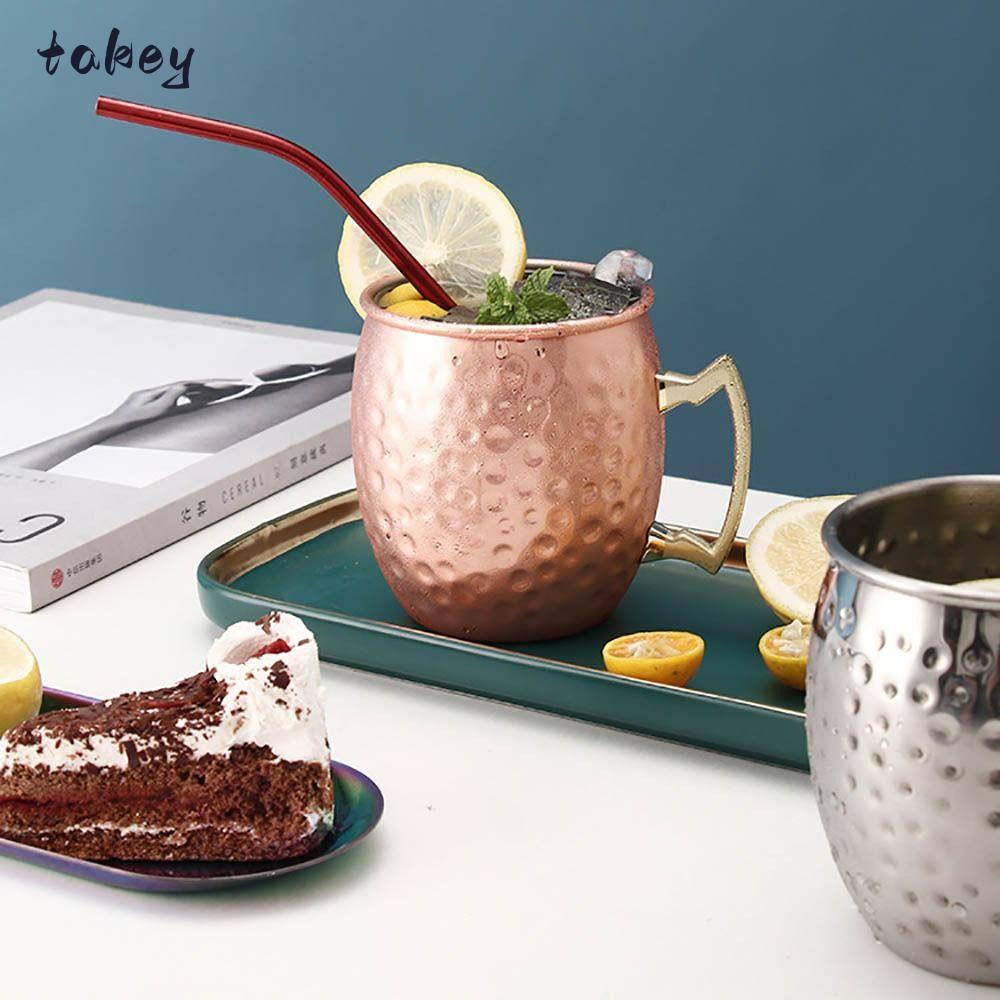 WITAK Hammer Point Cup, Cốc dày Moscow Mule, Có tay cầm đinh tán chắc chắn Thủ công mịn 500ml Moscow