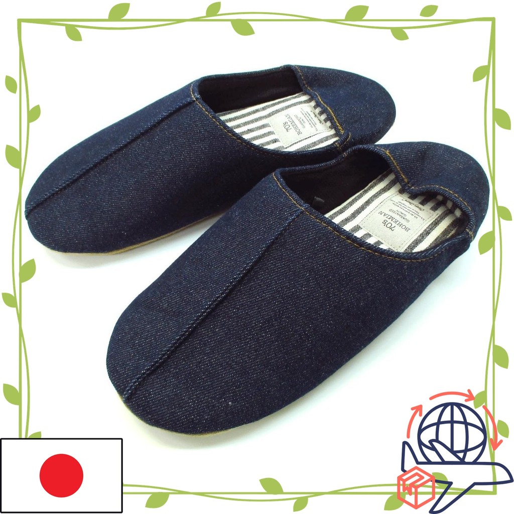 【Direct From Japan】Denim Babouche Super lightweight yet has a unique texture ML size (L navy) 【Sakur