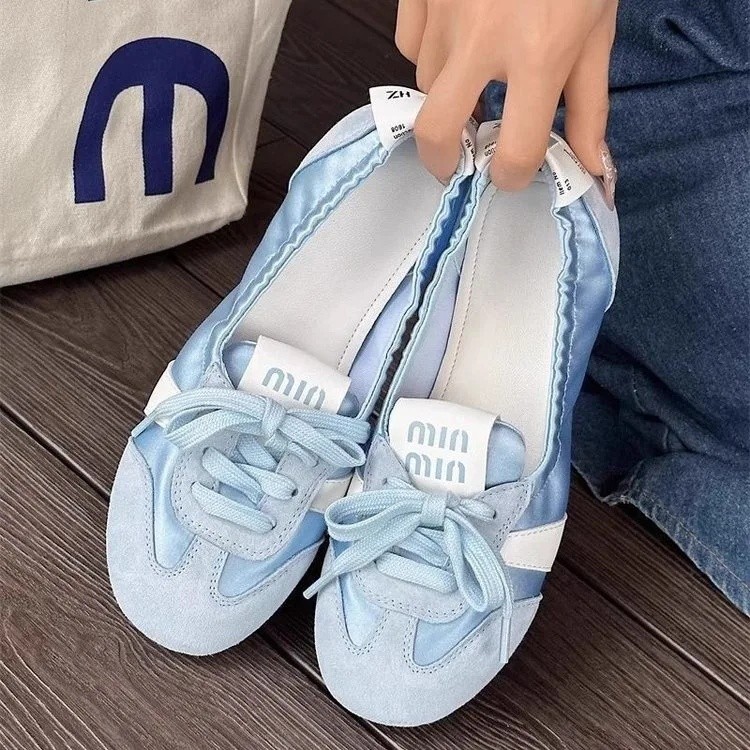 2026 Mới Nữ Giày Thể Thao Mùa Hè Ấm Áp Nông Ballet Đế Bằng Giày Nữ Mới Ren Giày Thể Thao Zapatos De 