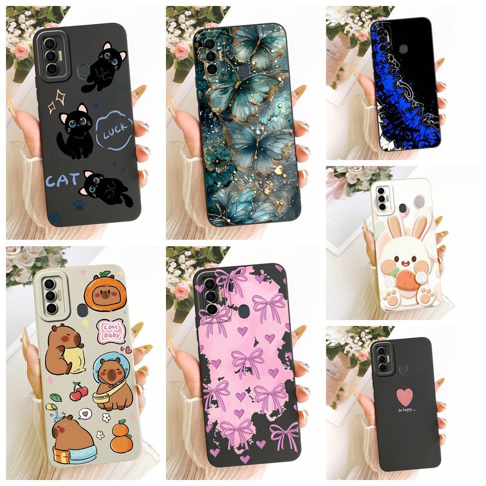 Dành Cho Tecno Spark 7 Ốp Lưng Mèo Dễ Thương Thời Trang Sang Trọng Tình Yêu Ngộ nghĩnh Sơn Vỏ Silico