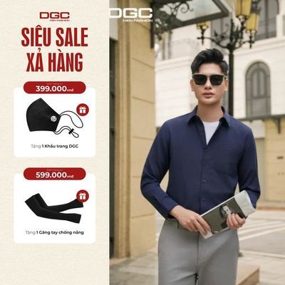 Sơ mi dài tay DGC Dáng suông Regular, Chất liệu thoáng mát, thấm hút mồ hôi tốt - SASDBE112M