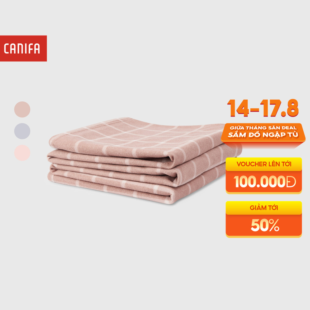 Chăn nỉ cá nhân 1m2x1m9 họa tiết caro CANIFA 9HE25A002