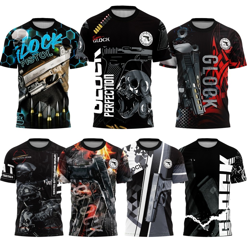 Áo thun Glock In Team Glock Jersey Thiết kế mới In thăng hoa hoàn toàn