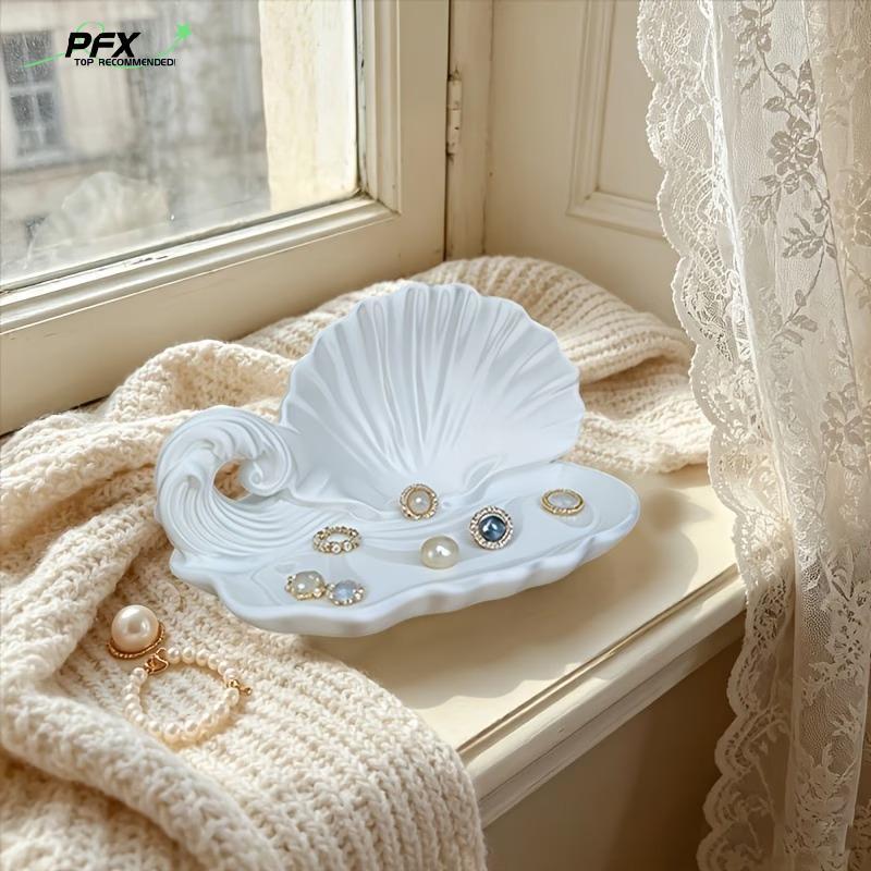 PFX Seashell Ocean Wave Khay Trang Sức Không Độc Hại Nhựa Nhăn Bảo Quản Đĩa Cho Bông Tai Nhẫn Quà Tặ