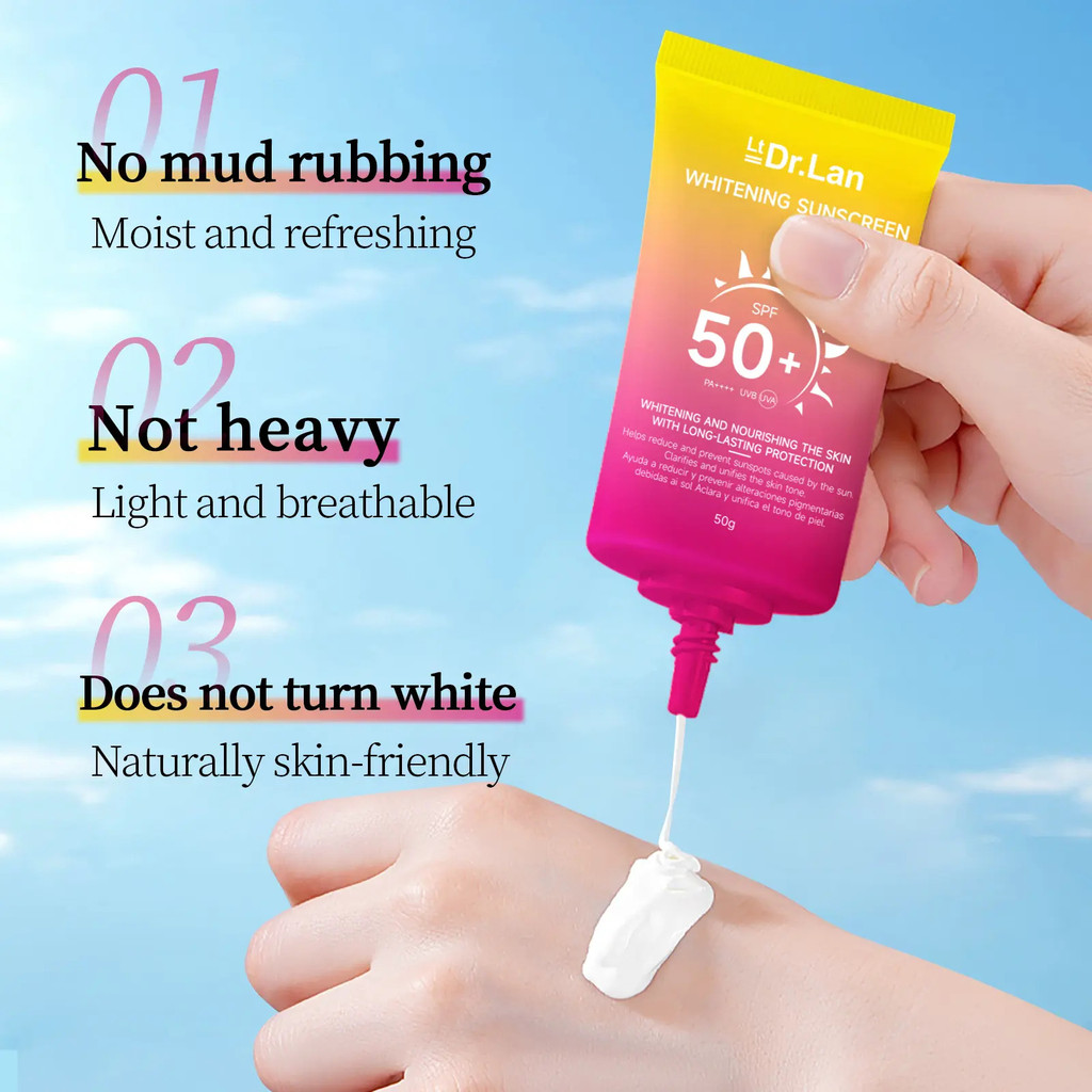 Nhà máy chế biến kem chống nắng ban ngày Chế biến làm sáng spf50 + Sau khi sửa chữa chống nắng Thươn