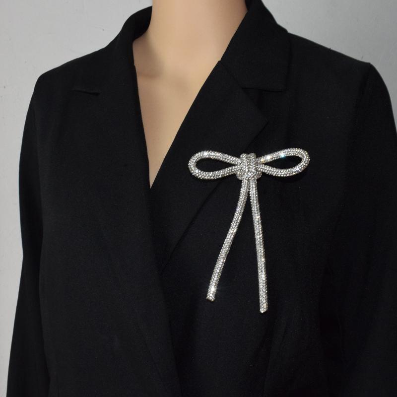[Boutique1] Huy hiệu Trâm cài nơ pha lê lấp lánh tinh tế dành cho nữ Thời trang nữ Nơ Boutique Pin P