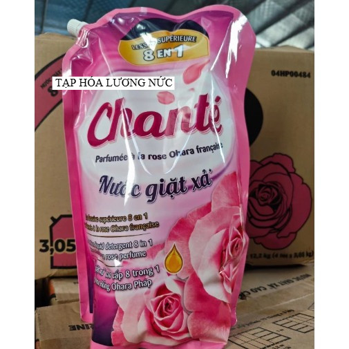 Thùng 4 Can - Túi Nước Giặt Xả Chanté Cao Cấp 8 Trong 1 Hương Nước Hoa 3,1Kg/ 3,05Kg