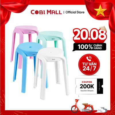Ghế đôn nhựa đúc lốc xoáy, có thể xếp chồng lên nhau, tiết kiệm diện tích - Cobihome