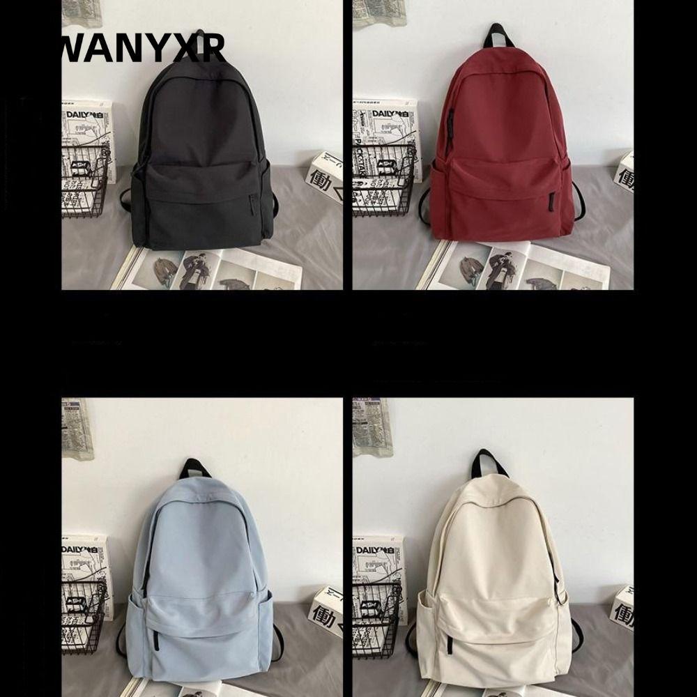Ba lô đa năng WANYXR, Ba lô học sinh đi học bằng Nylon chống thấm nước, Chất lượng cao Dung tích lớn có thể giặt được Đen Xám Trắng Đỏ Túi máy tính Unisex