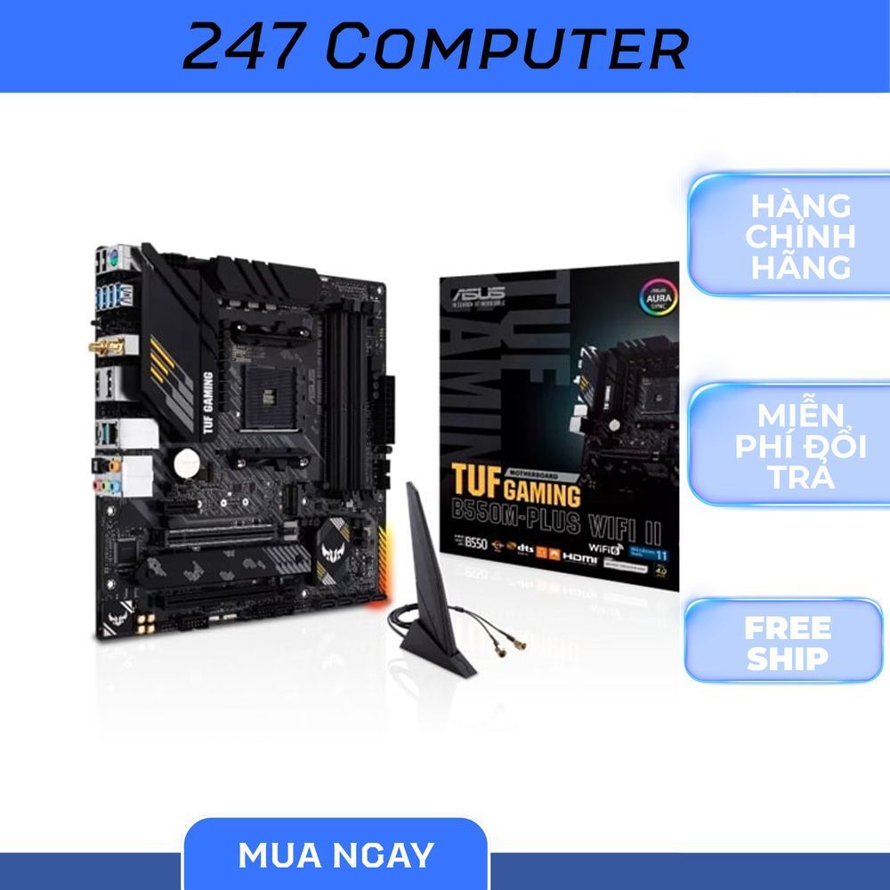 Mainboard ASUS TUF GAMING B550M-PLUS WIFI II DDR4  - bảo hành 3 năm chính hãng