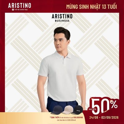 Áo Polo Nam Tay Ngắn Aristino Business Regular Fit 47% Polyester Bền Màu Sắc Nét Mỏng Nhẹ 1PS082AS3