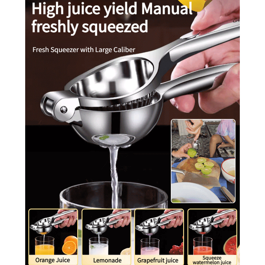 [Durable & Rustproof] Household Multifunctional Manual Stainless Steel Juicer Large Lemon Squeezer/L