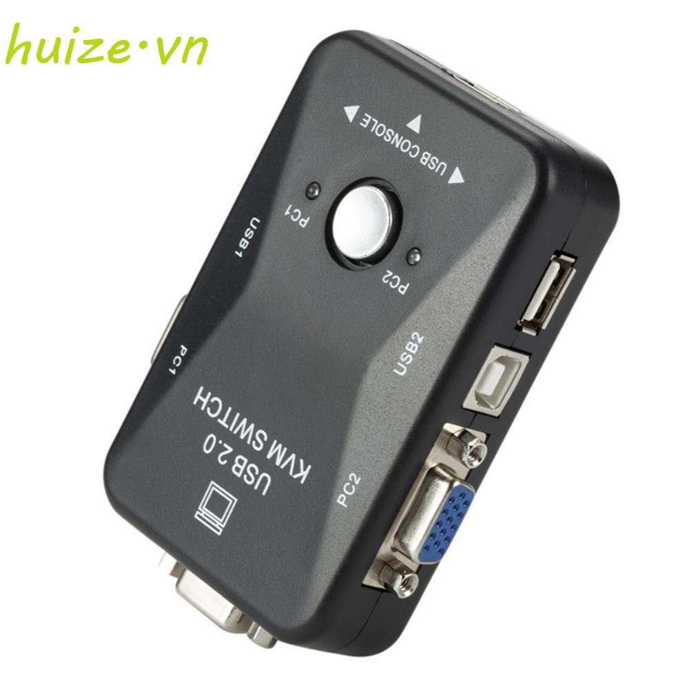 HUIZE 2 Cổng VGA KVM Switch, 2 Trong 1 Ra VGA USB 2.0 KVM Switch Splitter, Cắm Và Chạy USB 2.0 KVM T