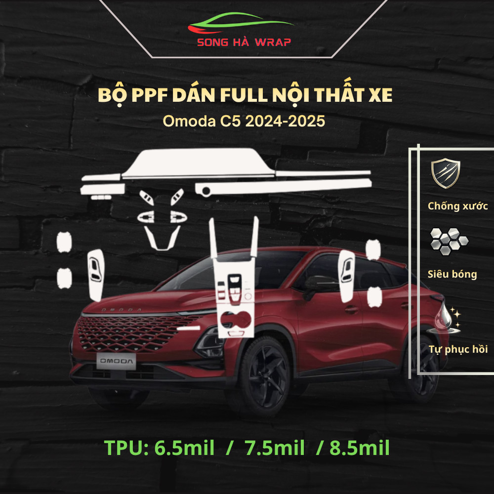 Omoda C5 2024-2025  full bộ nội thất tặng hõm Dán PPF bảo vệ nội thất,chống xước và luôn bóng đẹp