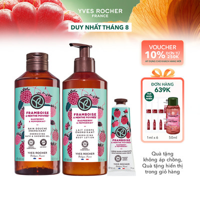 Bộ 3 Chăm sóc cơ thể Yves Rocher: Sữa Tắm 400ml - Sữa Dưỡng Thể 390ml - Kem Dưỡng Da Tay 30ml