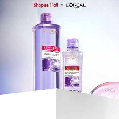 Bộ đôi Nước Tẩy Trang L'Oreal 3 In 1 Micellar Cấp ẩm L'Oreal Paris HA 400ml & 95ml